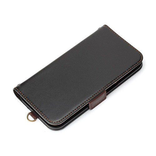 PGA iPhone15用 フリップカバー ブラック
