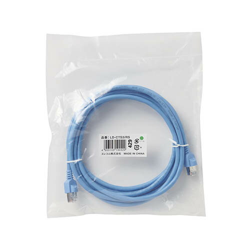 ���쥳��(ELECOM) LD-CTS3/RS �֥롼 LAN�����֥� ���ƥ��꡼5�б� 3m