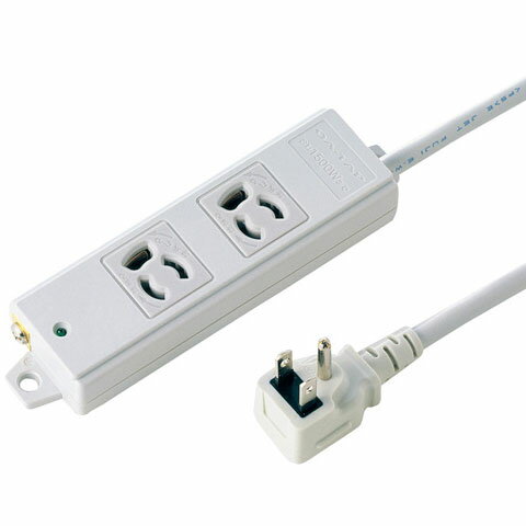 サンワサプライ 工事物件タップ 2個口 上挿し 1m TAP-K2L-1