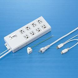 サンワサプライ TAP-RE2UN USB連動タップ 2ピン8個口 2m TAPRE2UN(2)