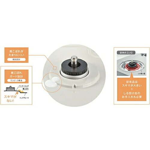 リンナイ RINNAI RTE597BEL-LP プロパンガス用 ガステーブル 左強火力 クリームベージュ - 3