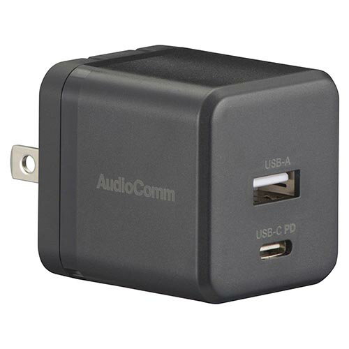 オーム電機(OHM) MAV-AP245N(ブラック) AudioComm_USBチャージャー 45WPD対応USB-C USB-A