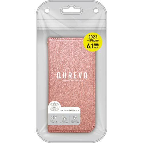 エアージェイ(air-j) AC-P23P-SHY-PK iPhone15 Pro用 シャイニー手帳型ケース