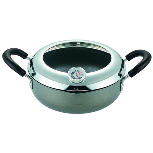 タマハシ EN-T20W 縁 えにし 温度計付天ぷら鍋 両手 20cm