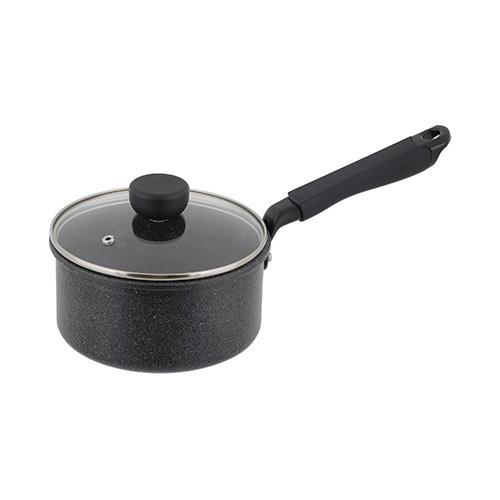 Pans - ベストコ NM-361 ダークグレー 片手鍋 16cm IH ガス火対応 ライトセンス マーブル