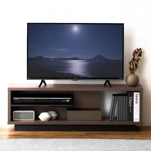 アイリスオーヤマ Iris Ohyama OTS-100SR ウォールナットブラック オープンテレビ台 スタンダード 幅100cm 45V対応 OTS100SRWNB [2]