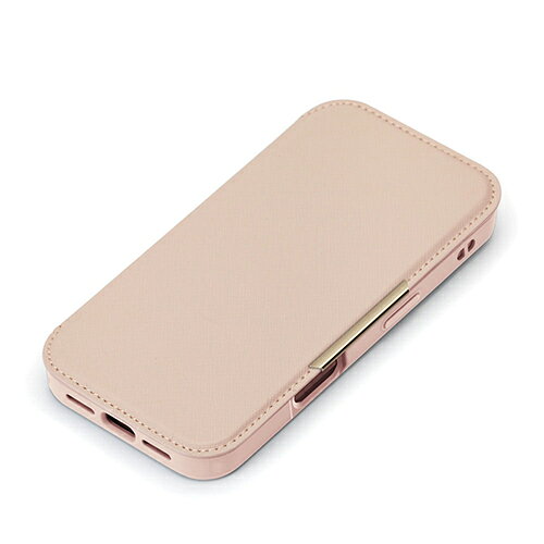 PGA PG-24AGF06PK サフィアーノ調/ピンク iPhone16用 ガラスフリップケース PG24AGF06PK