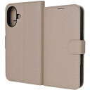 ray-out(レイ・アウト) RTP46ELC1/BE iPhone16用 耐衝撃 マグネットベルト シンプル 手帳型レザーケース シャイニーベージュ(2)