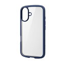 エレコム(ELECOM) PM-A24ATSLFCNV(ネイビー) iPhone16用ケース ハイブリッド 衝撃吸収 軽量 薄型 カメラ周り保護(2)