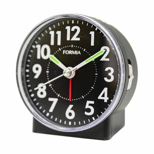 クレファー HT-A043W-BK(ブラック) フォルミア 置き目覚まし時計 連続秒針 電子音 クレファー HT-A043W-BK(ブラック) フォルミア 置き目覚まし時計 連続秒針 電子音