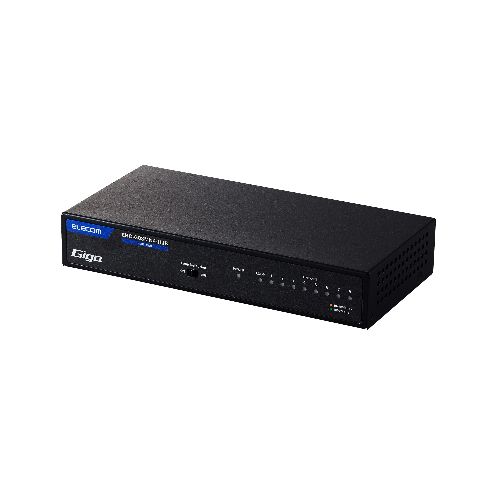 エレコム(ELECOM) EHC-G08MN4-HJB(ブラック) スイッチングハブ LANハブ 8ポート Giga対応 1000/100/10Mbps メタル筐体 マグネット 電源内蔵 ファンレス