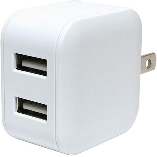 ミヨシ IPA-US03 WH(ホワイト) 薄型 USB-ACアダプタ 2ポート 自動出力制御IC搭載 ミヨシ IPA-US03 WH(ホワイト) 薄型 USB-ACアダプタ 2ポート 自動出力制御IC搭載