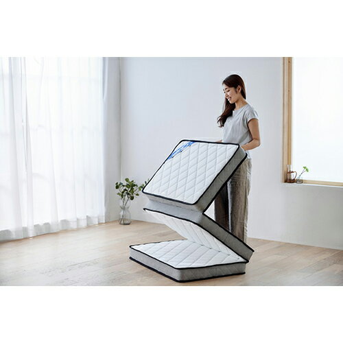 アイリスオーヤマ Iris Ohyama PMTS11H-3S(ホワイト) 三つ折りポケットコイルマットレス PMTS11H3S [3]