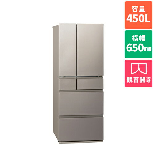 ��ɸ������������ۡ�Ĺ��5ǯ�ݾ��աۥѥʥ��˥å� Panasonic NR-F45HY2-N(�إ��饤�󥷥��ѥ�) 6�ɥ� ������¢�� HY������ ξ���� 450L �� 650mm NRF45HY2N