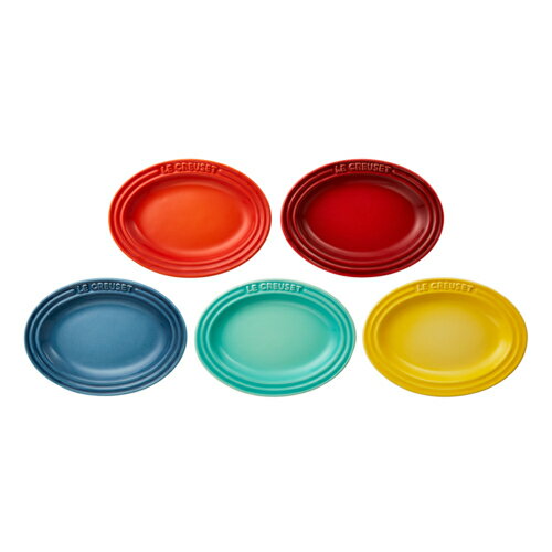 ル・クルーゼ(LE CREUSET) ミニオーバルプレート5枚入レインボー ルクルーゼ 皿 小皿 食 ...