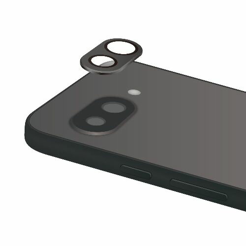 エレコム(ELECOM) PM-P251FLLG ブラック Google Pixel 9a レンズカバー カメラ保護 ガラスフィルム アルミフレーム 高透明 強化ガラス 表面硬度10H 指紋防止