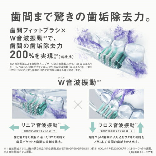 【長期保証付】パナソニック Panasonic EW-DT88-K スペースブラック W音波振動歯ブ...