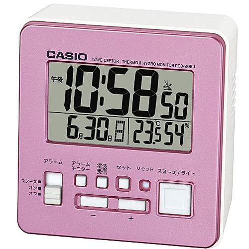 CASIO(カシオ) DQD-805J-4JF(パールピンク) 電波目覚まし時計 温湿度計付き