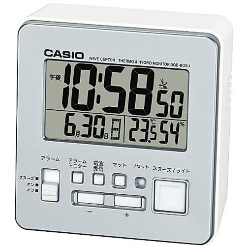 CASIO(カシオ) DQD-805J-8JF(シルバー) 電波目覚まし時計 温湿度計付き