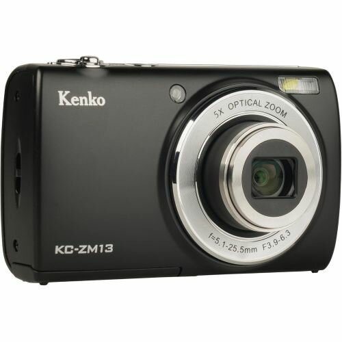 【長期保証付】ケンコー(Kenko) KC-ZM13-BK ブラック 1600万画素コンパクトデジタルカメラ 光学5倍ズーム 2.7型IPSタッチパネル 自撮り用サブカメラ搭載
