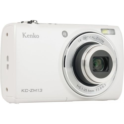 【長期保証付】ケンコー(Kenko) KC-ZM13-WH ホワイト 1600万画素コンパクトデジタルカメラ 光学5倍ズーム 2.7型IPSタッチパネル 自撮り用サブカメラ搭載
