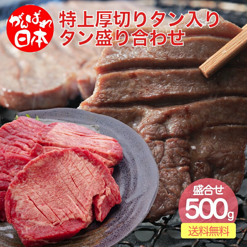 焼肉 特上厚切りタン入り タン盛り合わせ 500g 炸