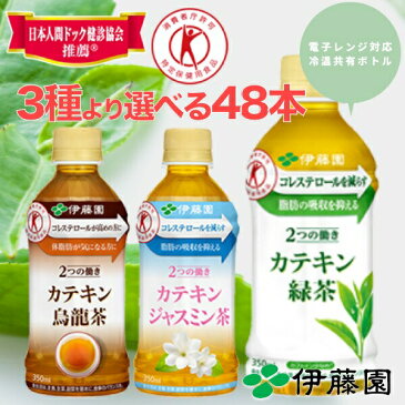 伊藤園 カテキン緑茶 カテキン烏龍茶 カテキンジャスミン茶 48本 送料無料 トクホ 特定保健用食品