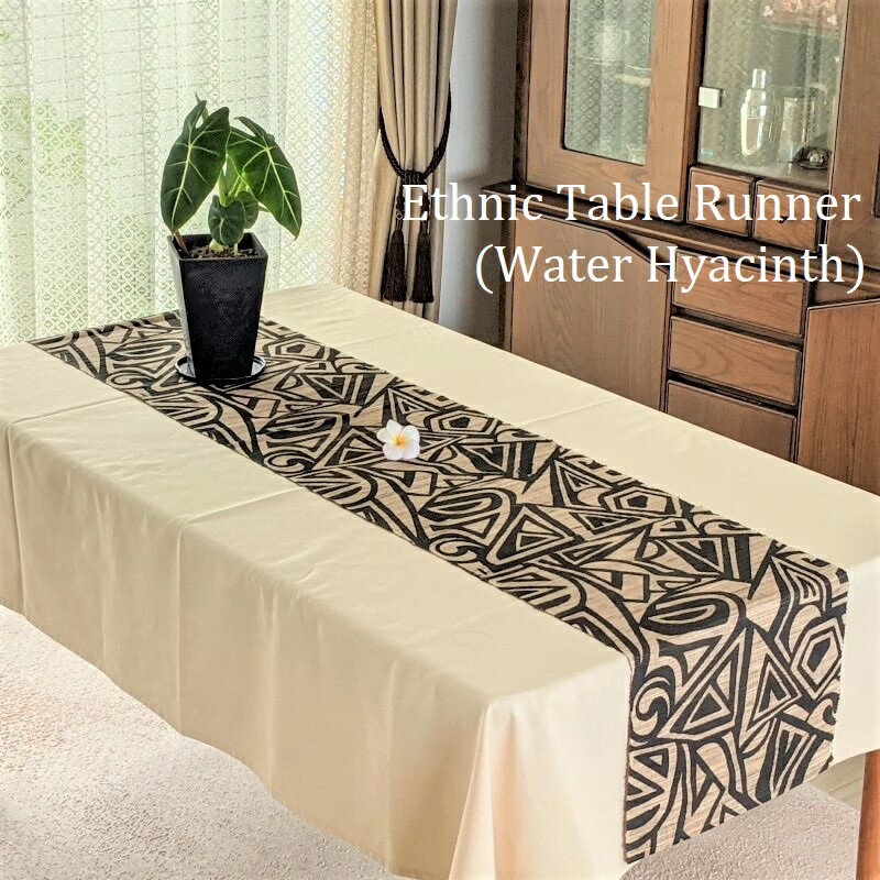 ウォーターヒヤシンスのエスニックテーブルランナー