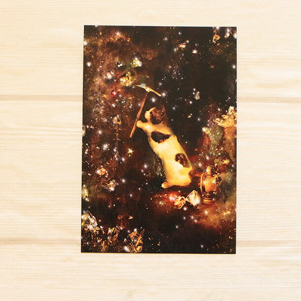 【メール便対応可】ポストカード『きらきら、ざくざく』猫/ねこ/ハガキ/絵葉書/メッセージ/文房具/ステーショナリー/かわいい/おしゃれ/宝石/水彩/ギフト/贈り...