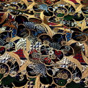 和柄 生地 金襴生地 雛椿 (黒) 10cm単位 切り売り 刀ミュ