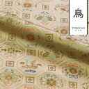 和柄 生地 金襴生地 京都 西陣織 鳥に菊桐蜀江文 (象牙色) 10cm単位 切り売り