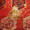 和柄 生地 金襴生地 京都 西陣織 亀甲装束 (赤) 10cm単位 切り売り