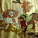 和柄 生地 金襴生地 京都 西陣織 唐獅子図 生地巾38cm×長さ75cm単位 切り売り パネル柄