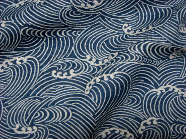 和柄 生地 モーリークロス 綿 波 1m単位 切り売り
