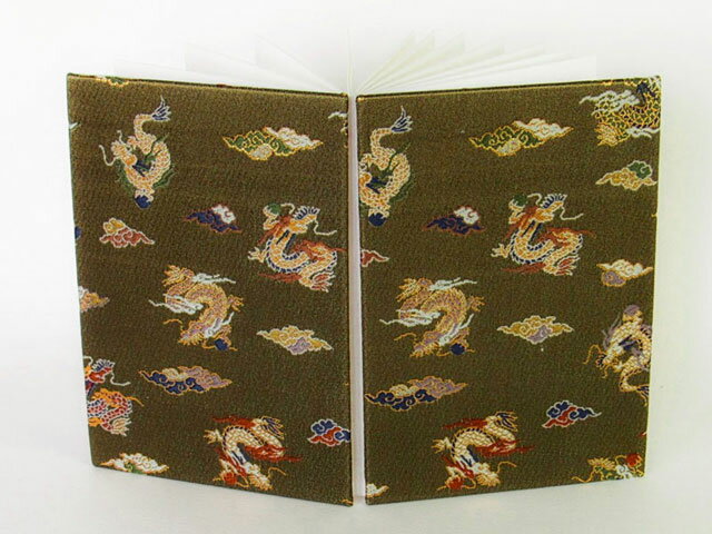 御朱印帳 金襴織物 玉持龍（緑）