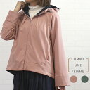 【SALE 20 OFF 【最大10 offクーポン配布中】】コムアンファム comme une femme 553749 アウター ジャケット コート フード付き ミドル丈 軽量 軽い レディース 女性 春 秋 カジュアル 大人 シンプル ピンク グリーン 38 9号 40 11号 あす楽 40代 50代 60代