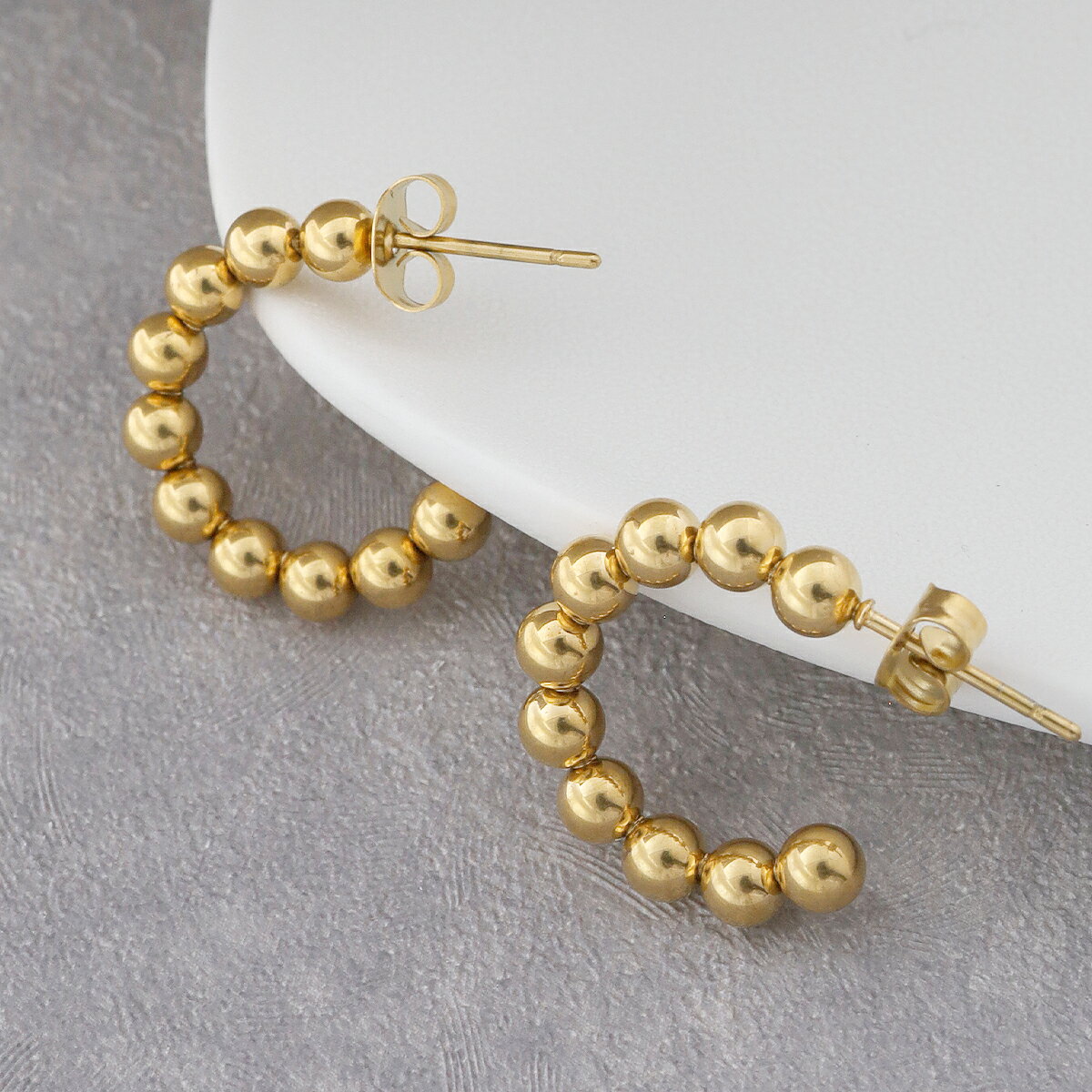 【全商品50％OFF】【両耳用】C字スタッドピアス　　アクセサリー ピアス スタッドピアス 大ぶりピアス レディース ステンレス サージカルステンレス ゴールド プチプラ 高見え 金属アレルギー対応のサムネイル