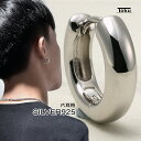 【クーポンで最大50%OFF】 ピアス フープピアス リングピアス シルバー925 片耳 メンズ レディース シルバー 金属アレルギー ボリューム 甲丸 中折れ シンプル かっこいい おしゃれ プチプラ カジュアル つけっぱなし ユニセックス