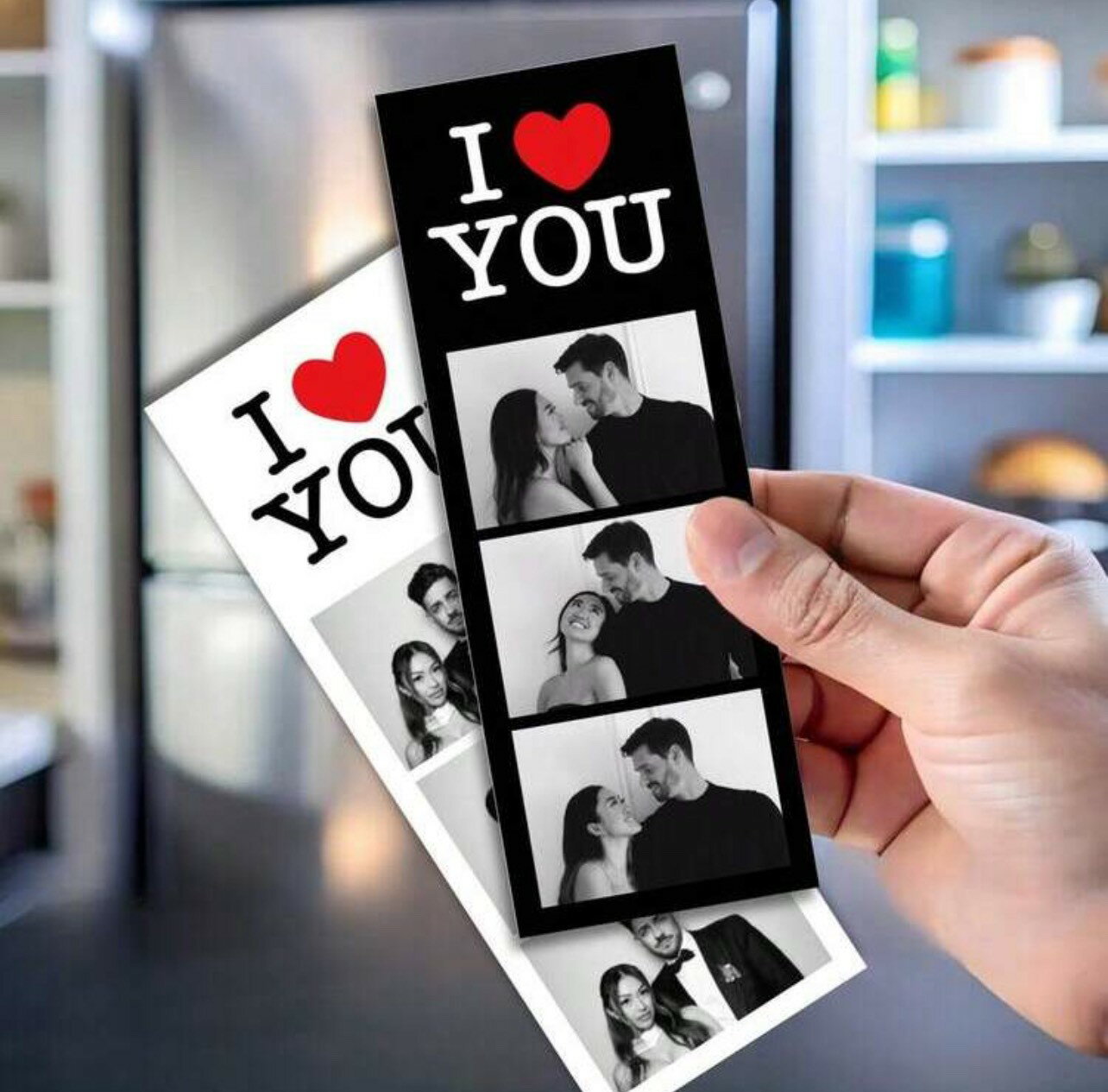 【送料無料】写真マグネット 3枚入り｜思い出 写真 ギフト 冷蔵庫 マグネット フォトマグネット 記念日 誕生日 カップル 家族 プレゼント ホワイト(3.0)