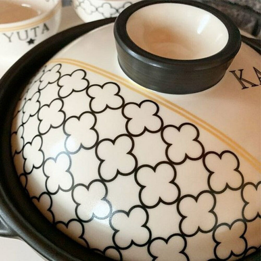 名入れ可能　土鍋 7号8号9号10号　モノクロ　モロッカンdesign　日本製　美濃焼　キッチングッズ　プレゼント 北欧 引っ越し祝い 結婚祝い　入籍祝い 出産祝い セット 贈り物 お祝い