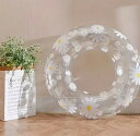【送料無料・ラッピング無料】浮き輪 60cm 70cm 80cm 90cm デイジー クローバー 花柄 夏 プール 海 ビーチ 大人 子ども クリア(3)