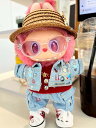 【24時間以内に発送 週末限定価格】ラブブ服 LABUBU ぬいぐるみ着 ぬい服 ラブブ 着せ替え服ハット デニムジャケット ニットトップス パンツ ズボン インナーTシャツ サングラス 6点セット デニム 17cm デニムぬいぐるみ用衣装 1代目 2代目 3代目 ハロウィン
