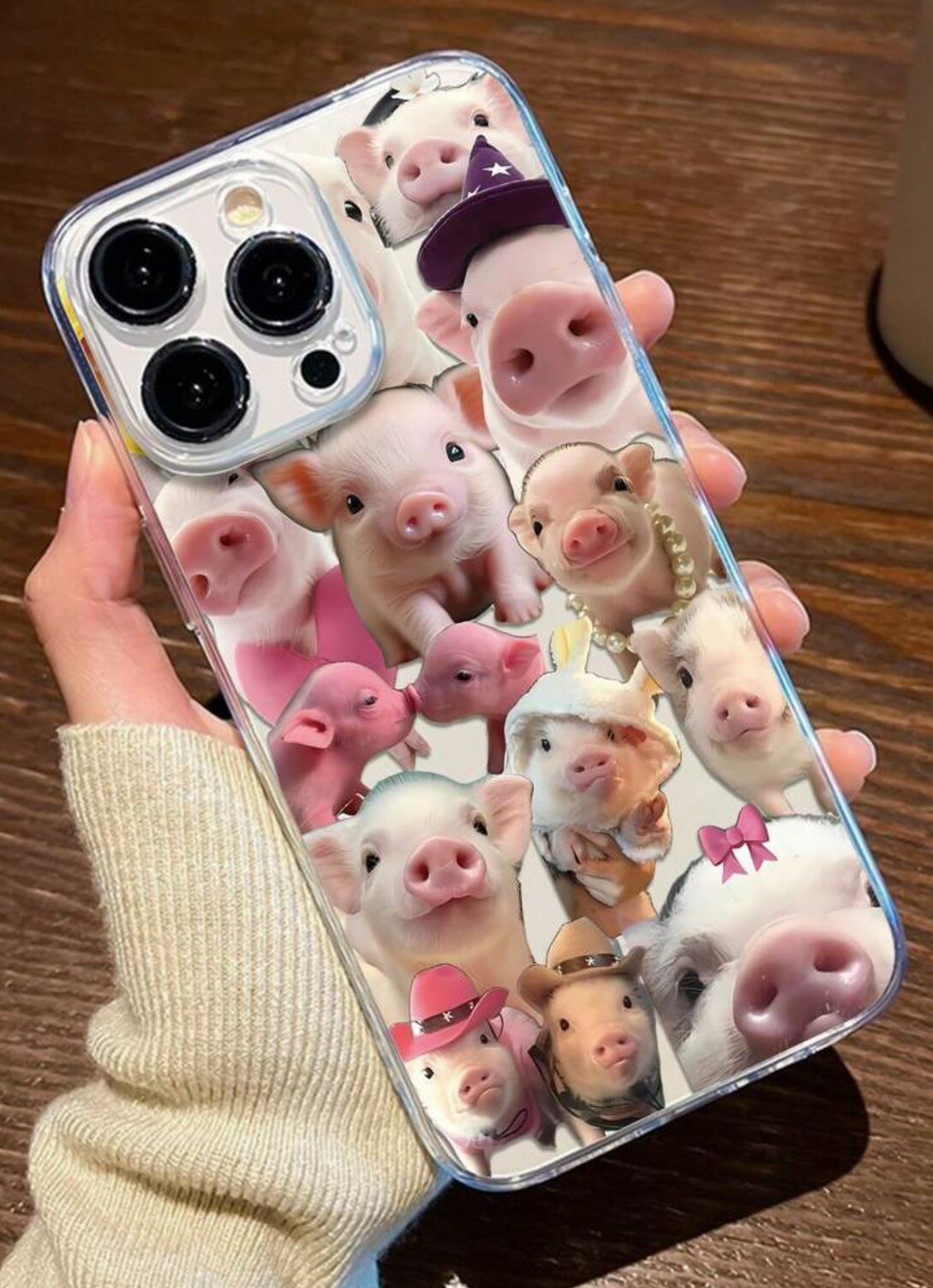 かわいい 子ブタ スマホケース iPhone15 14 13 12 対応 透明 クリアケース おしゃ ...