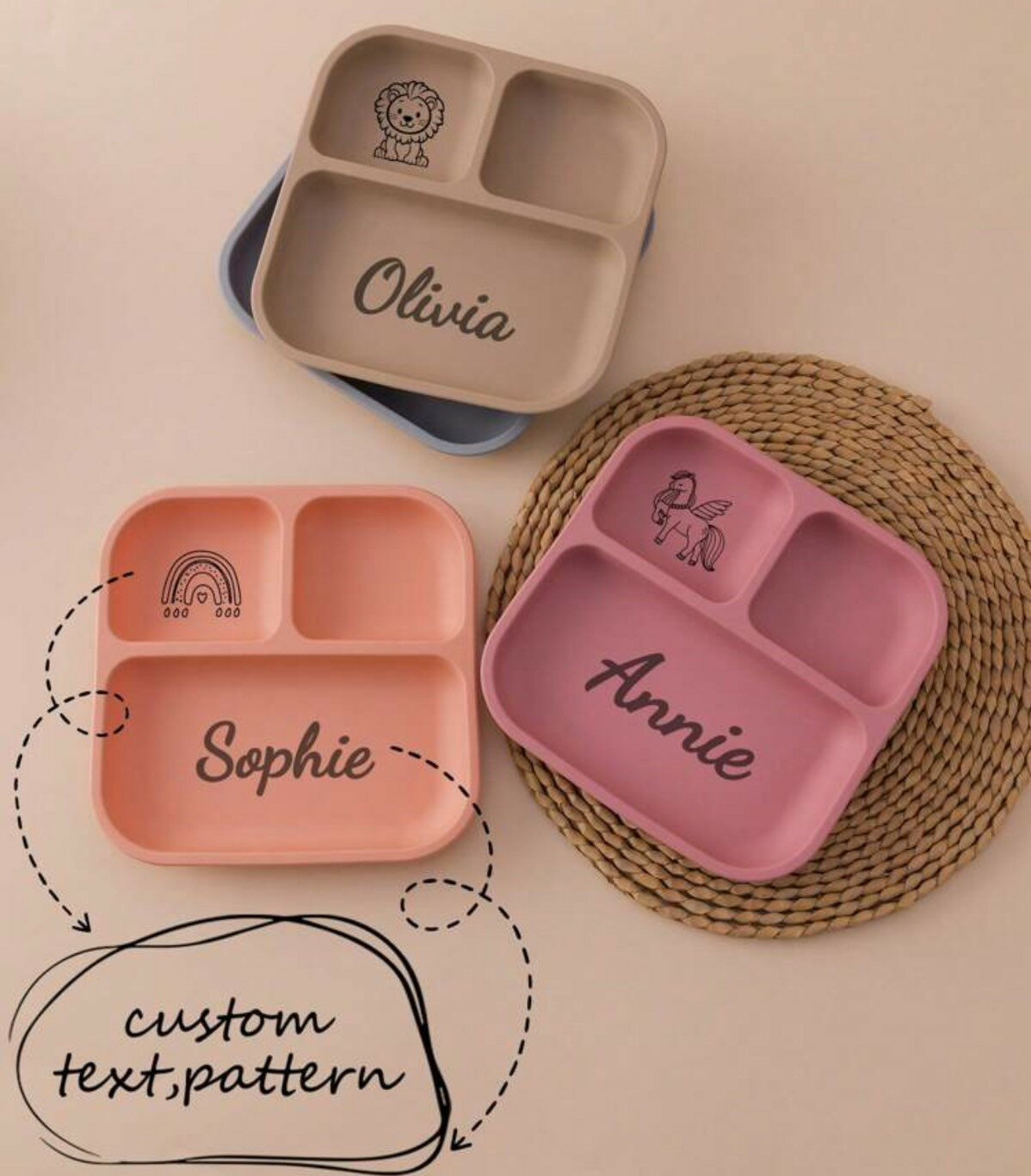 名入れ無料 シリコンプレート ベビー キッズ 食器 出産祝い 誕生日 プレゼント 選べる絵柄10色 送料無料 ラッピング無料