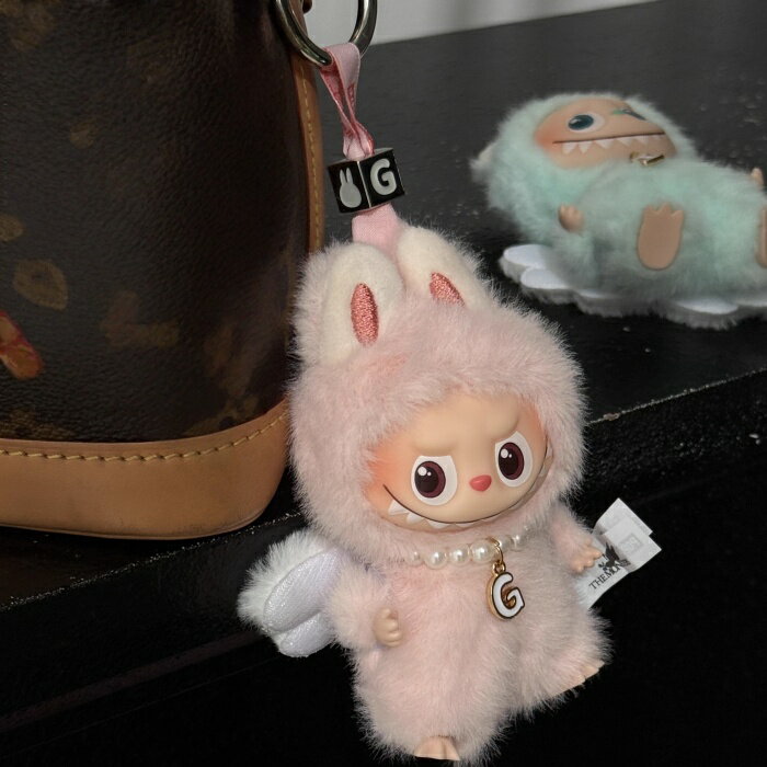 天使の羽 ラブブ服 4代目専用 つばさ 翼 可愛い 着せ替え コスチューム ラブブ10cm用 labubu ぬいぐるみ着 ぬい服 かわいい ホワイト 3