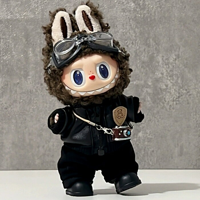 Rakuten - ラブブ服 labubu服 人気 おすすめ 男の子用 ジャケット パンツ 靴 イヤホン メガネ カメラ ぬいぐるみ着 ぬい服 ラブブ 着せ替え服 17cm 1代目 2代目 3代目