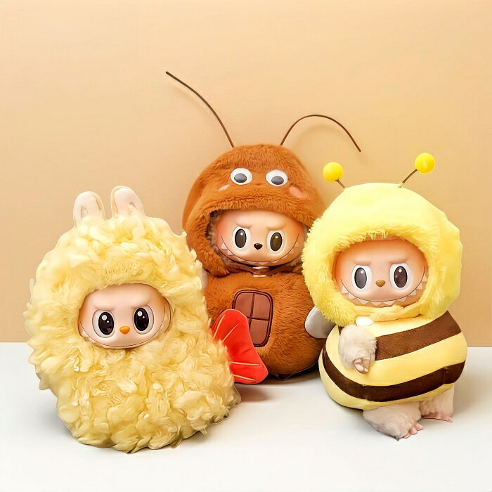 Rakuten - ラブブ服 LABUBU服 もこもこ かわいい　着ぐるみ ミツバチ ゴキブリエ ビフライ 17cm 1代目 2代目 3代目 可愛い 動物 ぬいぐるみ用衣装 コスチューム 変装