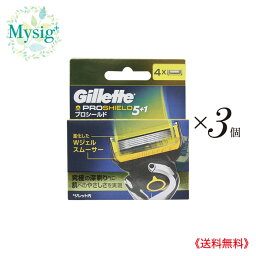 Gillette プロシールド 5+1 替刃 4個入 ×3個 | 髭剃り ヒゲ剃り 5枚刃 深剃り