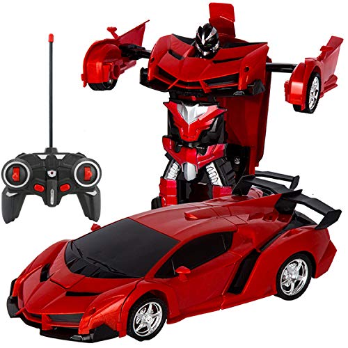 楽天淡路島玉ねぎ　とくまるマーケット電動RCカー おもちゃの車 リモコンカー ラジコンカー ロボットに変換することができます 非常にクールなデザイン （レッド）