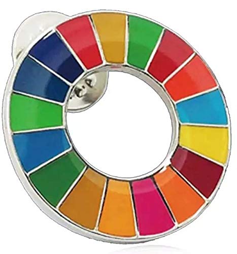 SDGs バッジ ピンバッチ バッヂ「国連公式最新仕様」ピンバッジの留め具 銀色 エスディージーズ (1個)